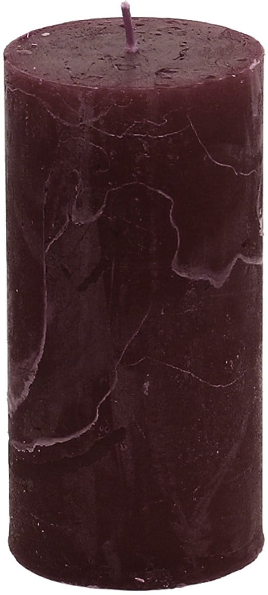 Effen gekleurde kaarsen bordeaux 50x100mm 4st, 4 Stück