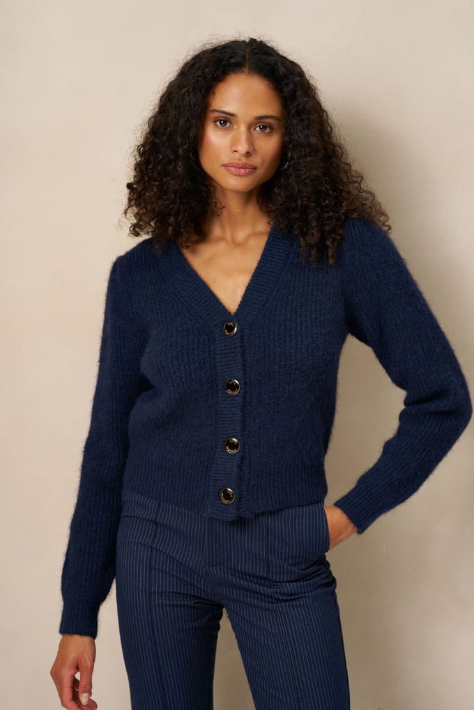 Cardigan Lily - Classic V-Neck | Dark Blue