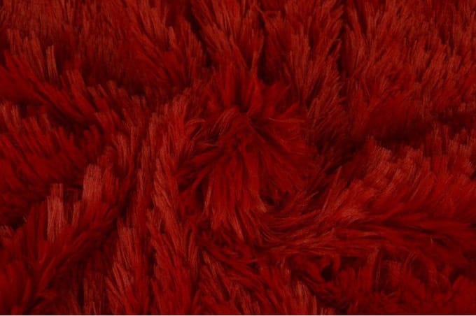 10 meter langharig bont - Rood - Pluche stoffen - 150cm breed