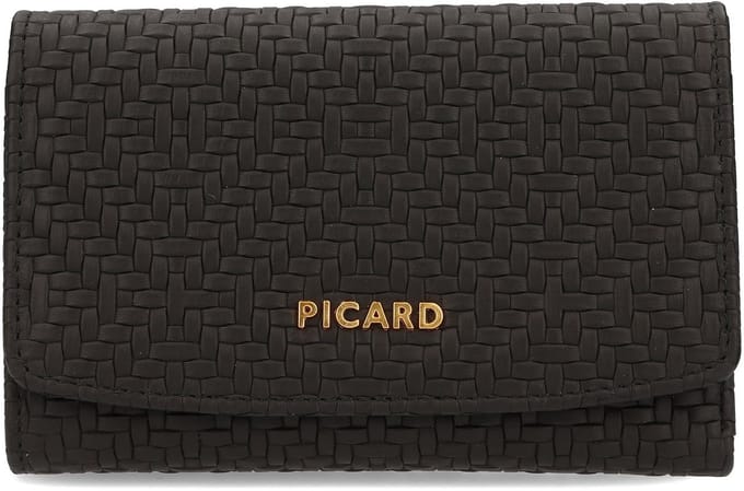 PICARD Leren portemonnee Day Trip 1 Flap Wallet Black zwart