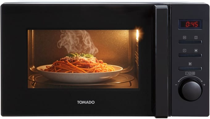 Tomado TMS2002B - Solo magnetron - 20 liter - Met display - 5 magnetronstanden - Binnenverlichting - Matzwart