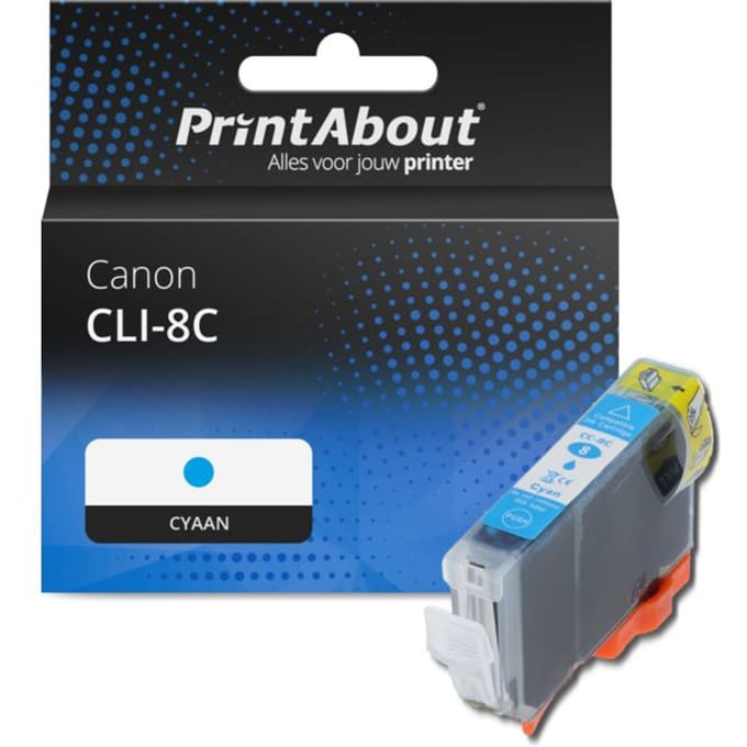 PrintAbout huismerk Inktcartridge CLI-8C Cyaan Geschikt voor Canon