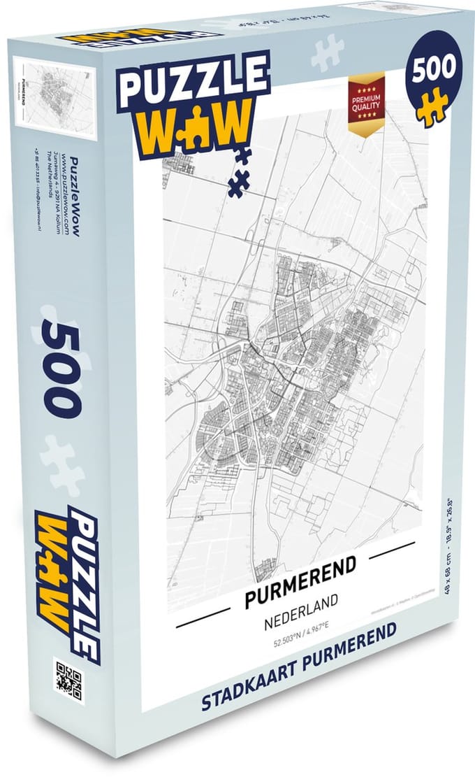 Puzzel Stadkaart Purmerend - Legpuzzel - Puzzel 500 stukjes