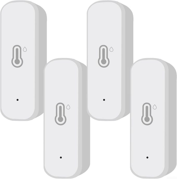 Hygrometer Thermometer Sensor - Temperatuur Vochtigheid Meter - Omgeving Monitoren - Slimme Meldingen Draadloos - Compact Ontwerp - Wit