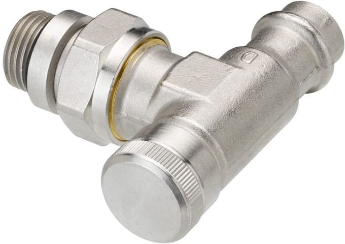 Danfoss Retourkoppeling RLV 15 R 1/2, persfitting, haaks, vernikkeld, 003L1825