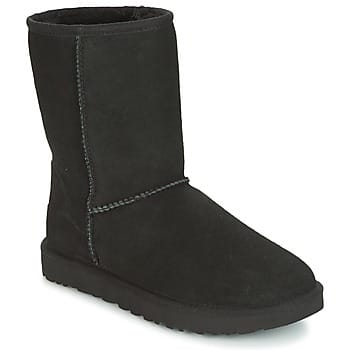 UGG® Classic Short II for Women in Black, Size 3, Shearling/Polyester/Leather