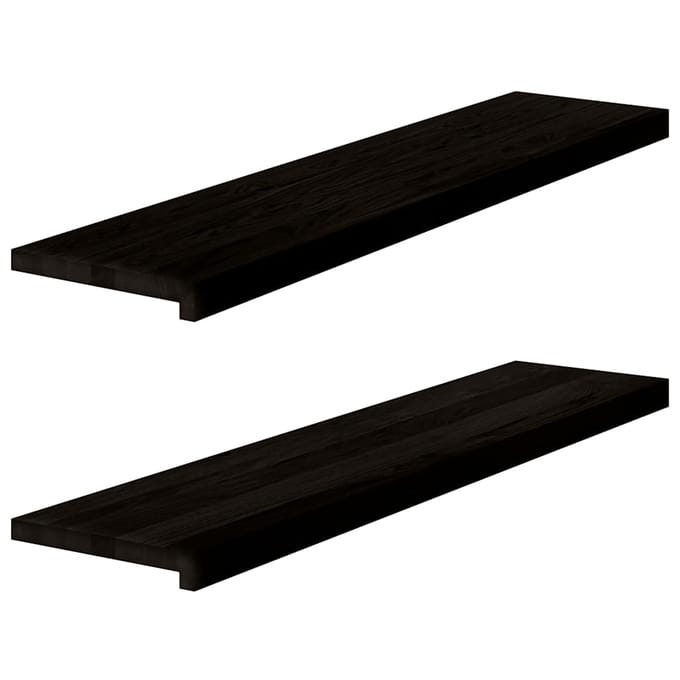 vidaXL - Traptreden - 2 - st - 110x30x2 - cm - massief - eikenhout - bruin-zwart