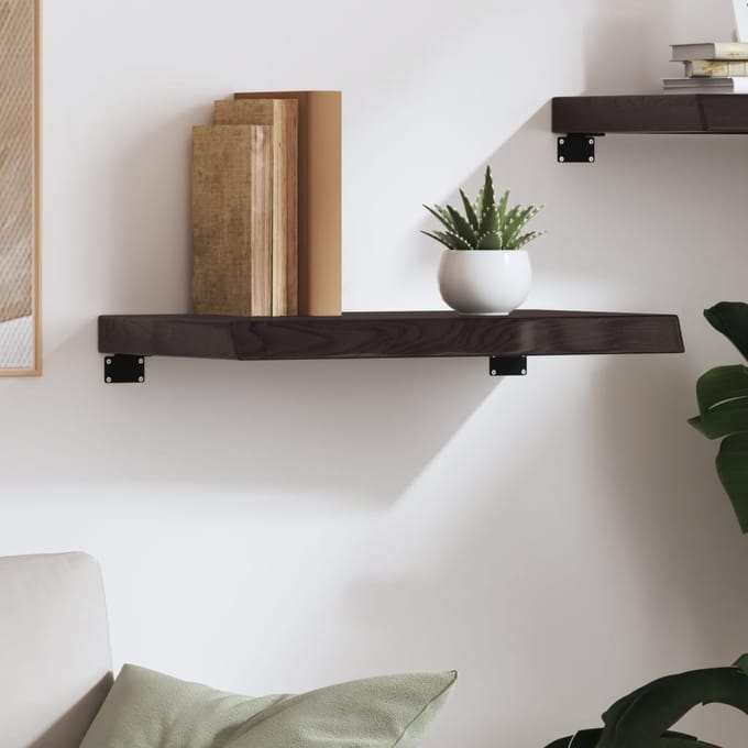 vidaXL - Tafelblad - 60x40x(2-6)cm - behandeld - massief - eikenhout - donkerbruin