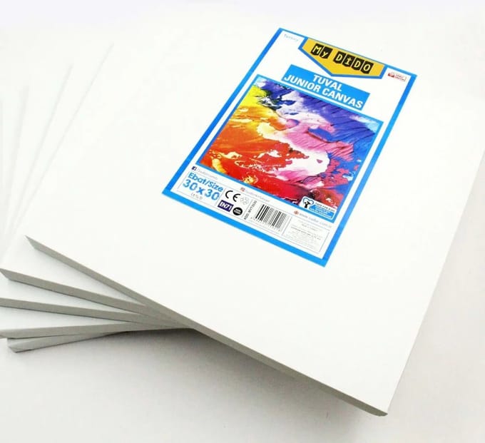 MyDido 5-delige canvas set van 100% katoen op een houten frame, 30x30 cm