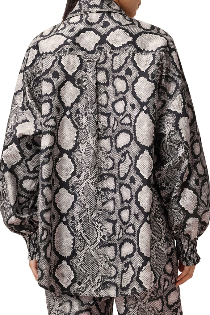 AllSaints Charli Shirt Flow Ecru White Größe: 2 | Business hemden Outlet | Damen | Braun