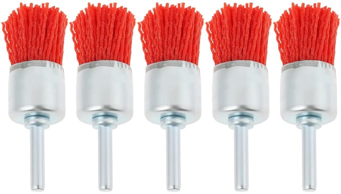 Dailygoods - Rode Nylon Schurende Draad Borstel Set van 5 Stuks