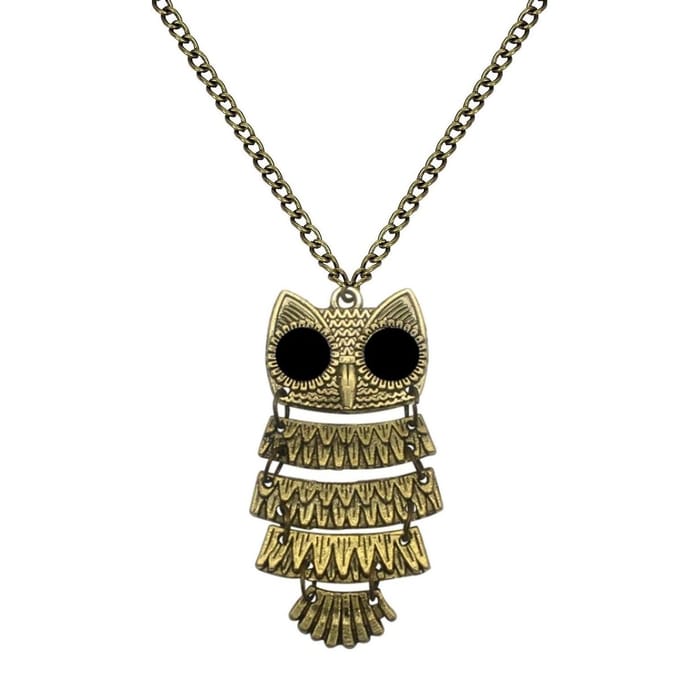 Fako Bijoux® - Ketting - Dansend Uiltje - 25x50mm - Bronskleurig