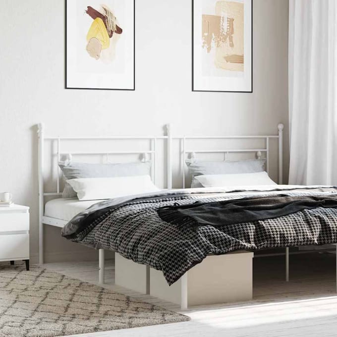 vidaXL - Vervangend - hoofdbord - 200 - cm - metaal - wit
