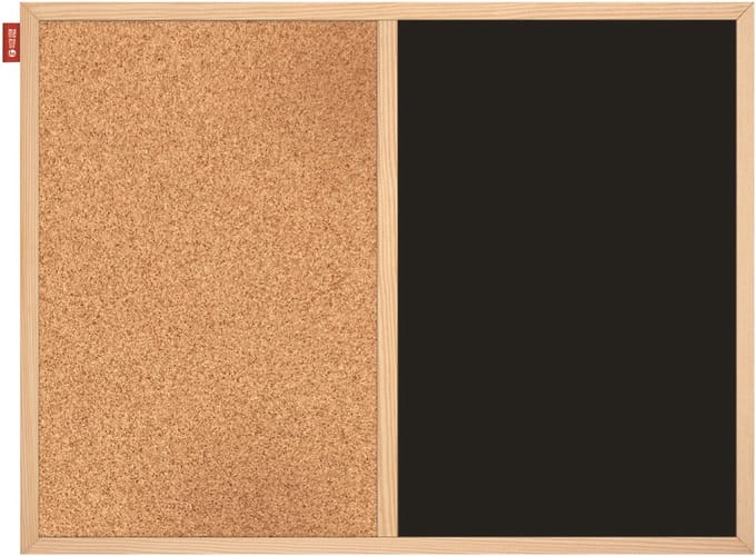 Kurk24 Prikbord / krijtbord - houten lijst - 60 x 90 cm