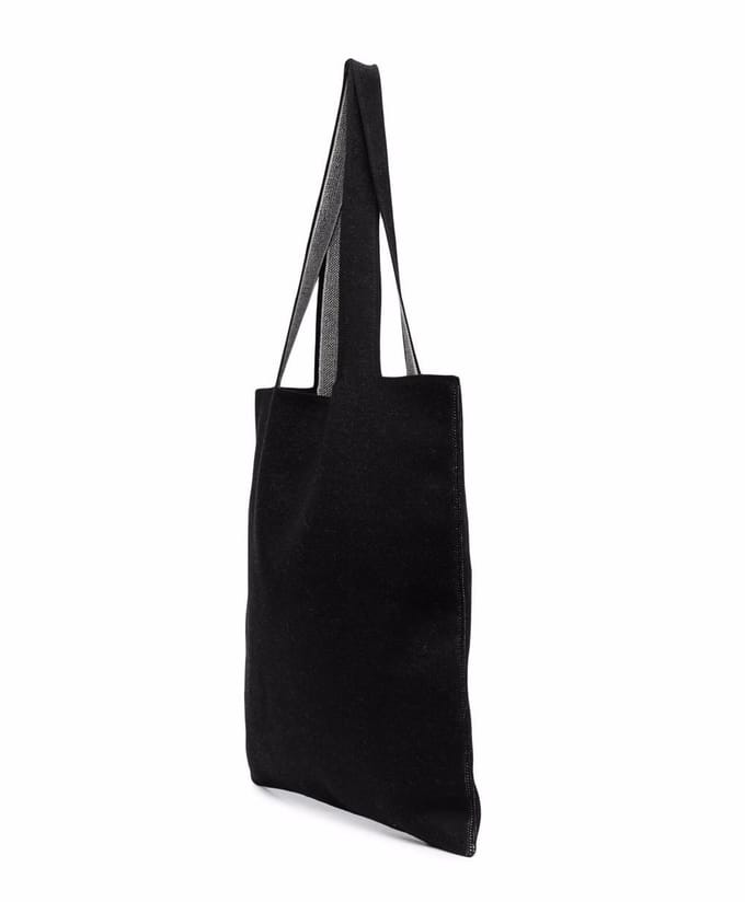 Gebreide shopper met logo draagtas
