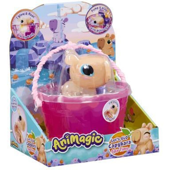 Animagic - GOLIATH - Let's Glo Capybara Spa Time - Animal intéractif - Marron