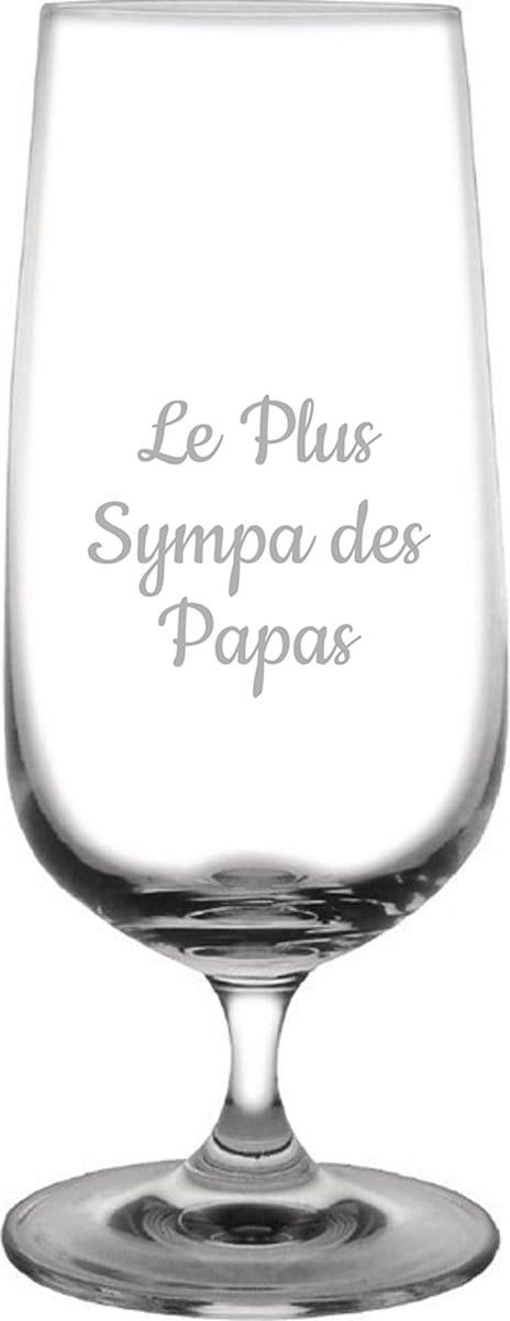 Bierglas op voet gegraveerd - 41cl - Le Plus Sympa des Papas