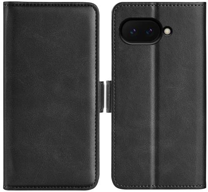MobyDefend Hoesje - Geschikt voor Google Pixel 9a - Luxe Wallet Book Case (Sluiting Zijkant) - Zwart