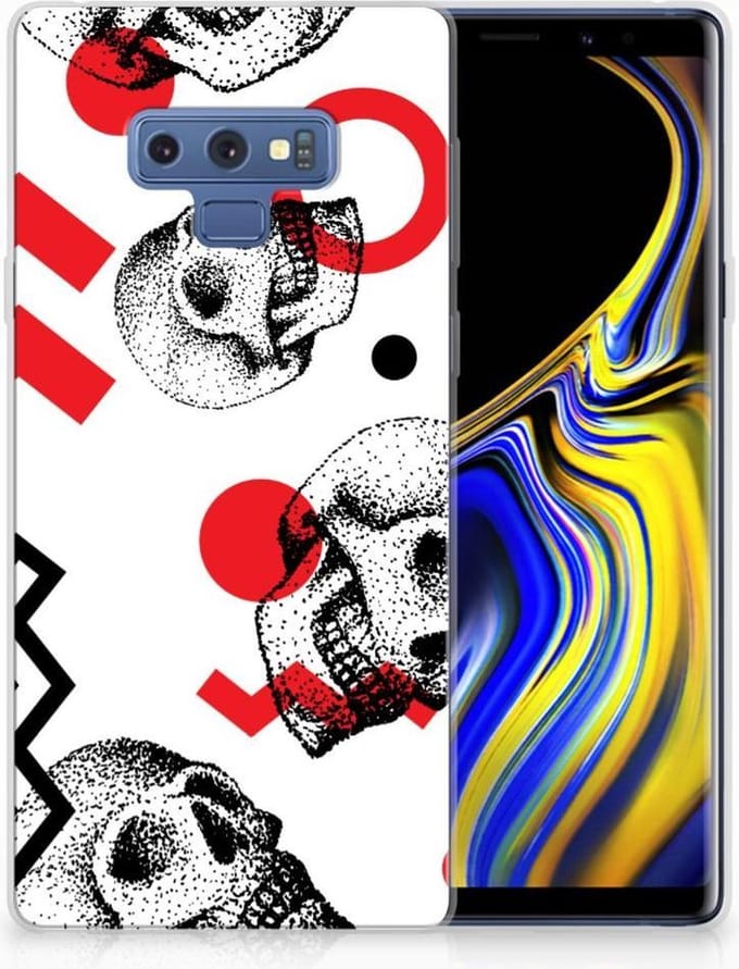 Silicone Back Case Samsung Galaxy Note 9 Skull Red