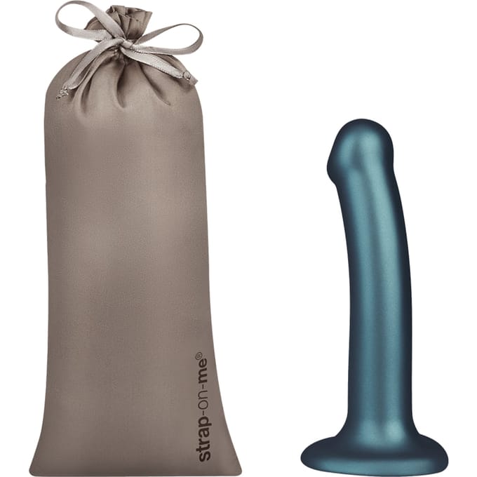 'Soft Silicone Dildo Metallic - Size M', 18 cm