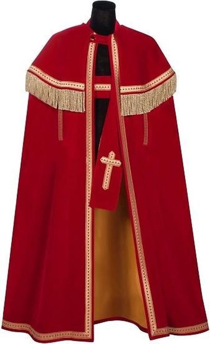 TV-Sint fluweel (Bram), Rood, Mantel-Stola