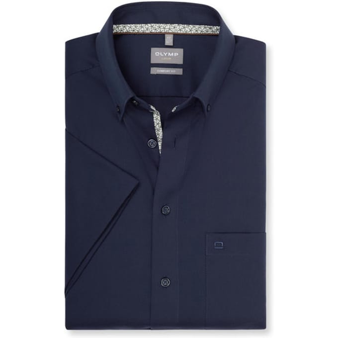 OLYMP Luxor Overhemd, Comfort Fit, Button-down, Marineblauw