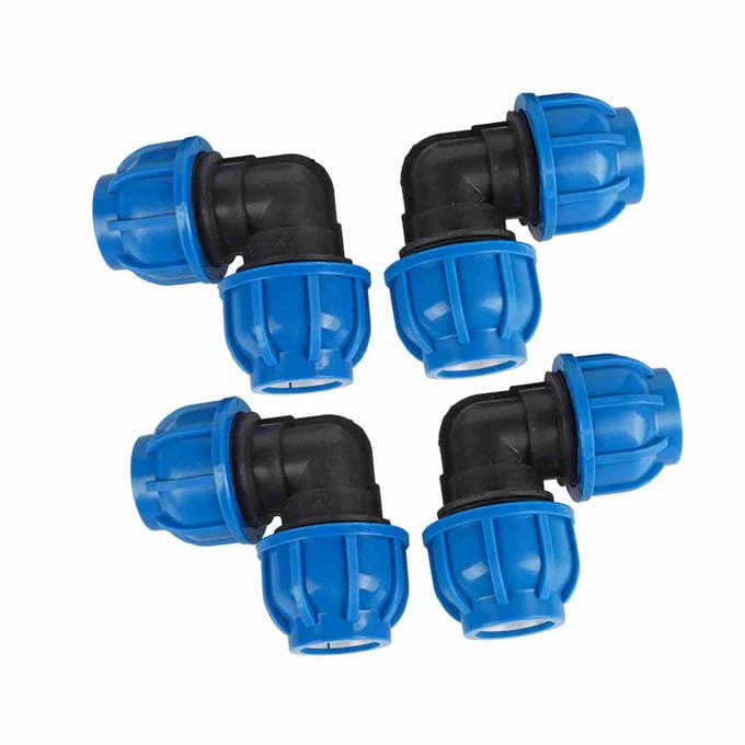 4 Stuks PE Plastic 32mm naar 32mm Elleboog Adapter Connector Waterleiding Fitting Accessoires