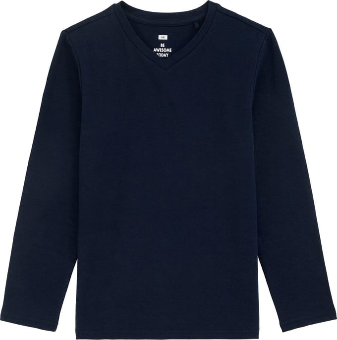 WE Fashion Jongens basic T-shirt met V-hals