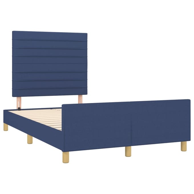 vidaXL - Bedframe - zonder - matras - 120x190 - cm - stof - blauw