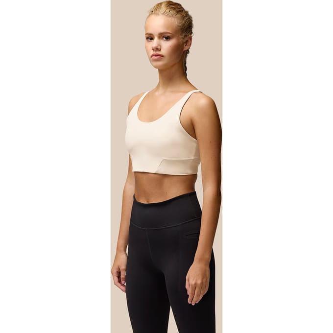 Dames Flow Training Low Impact Crop Sportbeha - Beige