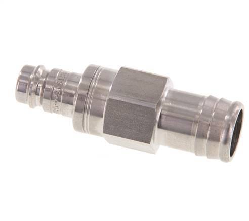 RVS DN 10 Luchtkoppeling Insteeknippel 19 mm Slangpilaar Double Shut-Off