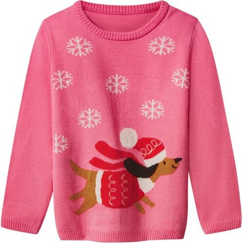 lupilu Kinder kersttrui met lampjes (Roze, 110/116)