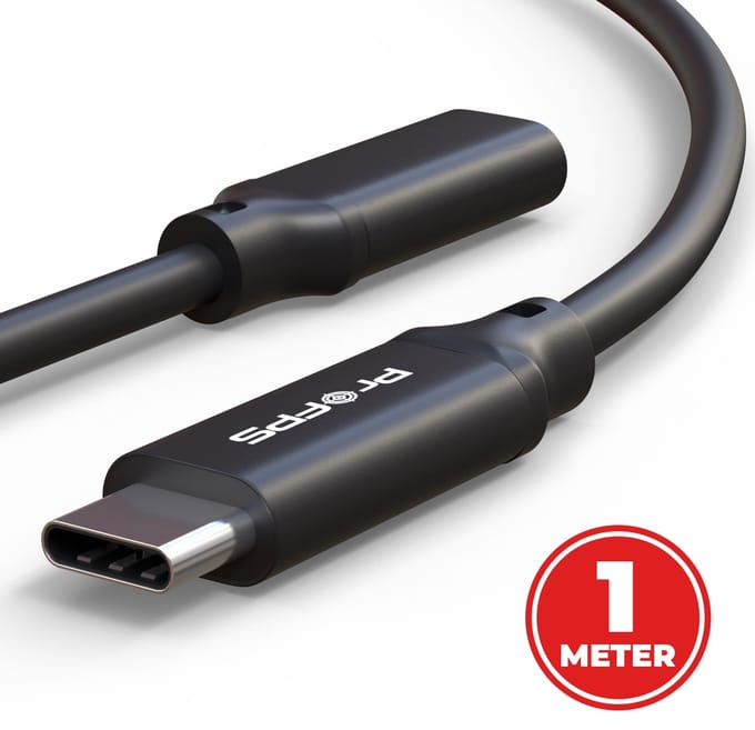 ProFPS USB-C Verlengkabel - 1 Meter - USB 3.2 Gen 2 - 100W - 20Gbps