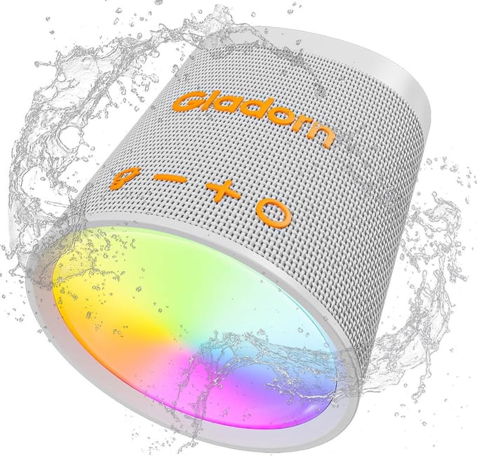 Draagbare Bluetooth Speaker IPX6 Waterdicht met 9 Lichteffecten - Draadloos & Krachtig Geluid