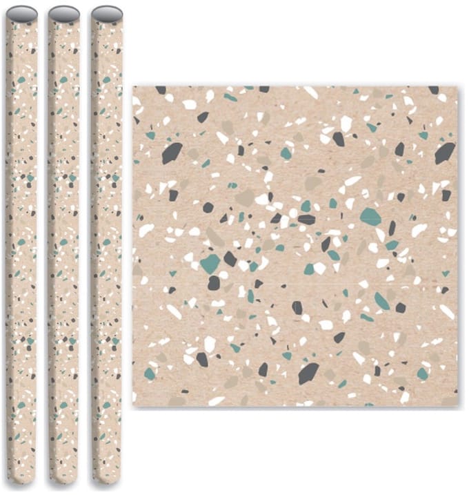 Terrazzo - Kaftpapier - Cadeaupapier - Schoolboeken - 3 Rollen - 200 x 70 cm