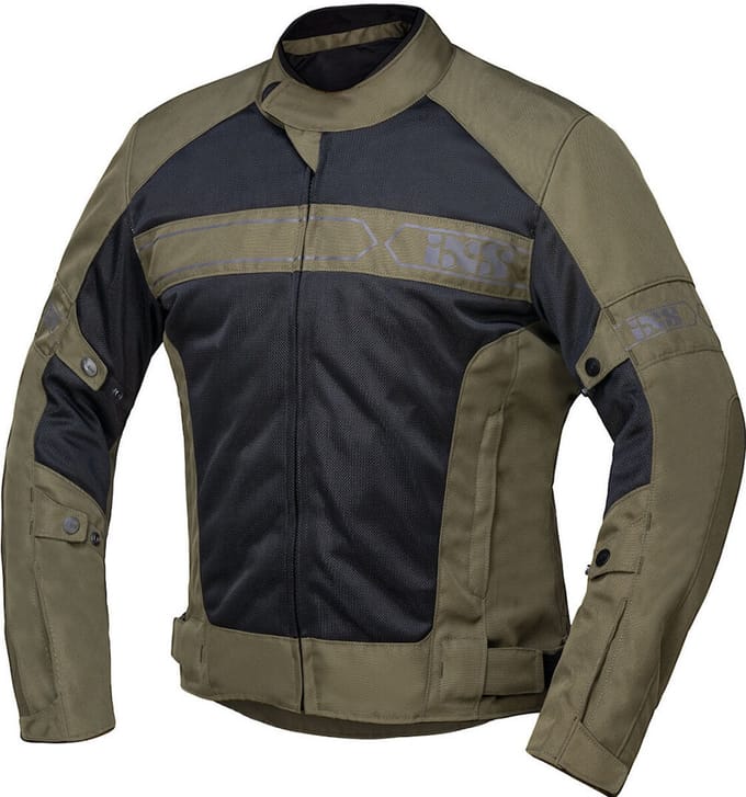 IXS Evo-Air Olijfgroen Groen Zwart Textiele Motorjas - Jas