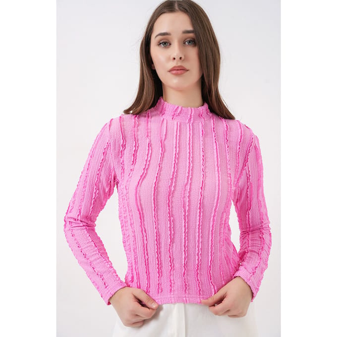 Gestructureerde Slanke Pasvorm Halve Colblouse