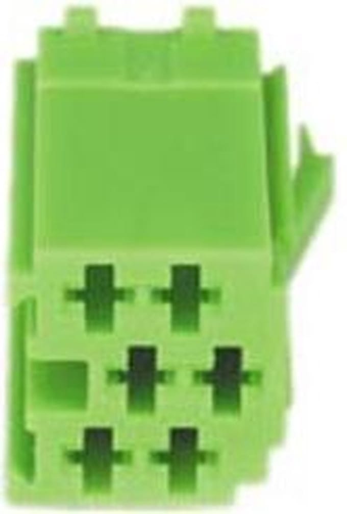 conn. mannelijk  6-pin green MINI ISO  10 stuks