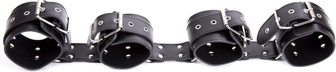 Fixxx - Pols en Enkelboeien aan Strap - PU-Leer - Zwart