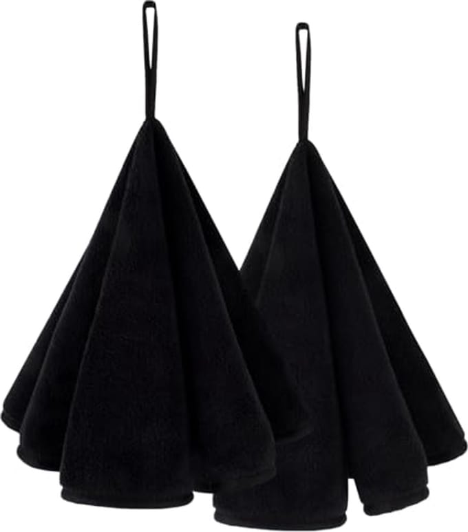 2-Piece Microfiber Towels Set - Quick Drying, Super Absorbent Round Towels with Lanyard Design (50x50cm)