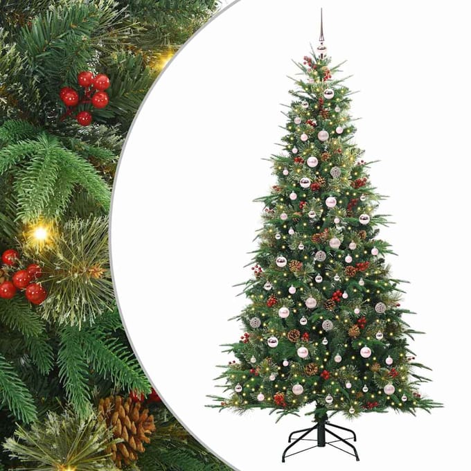 vidaXL Kunstmatige Inklapbare Kerstboom Groen 240 cm PE en PVC