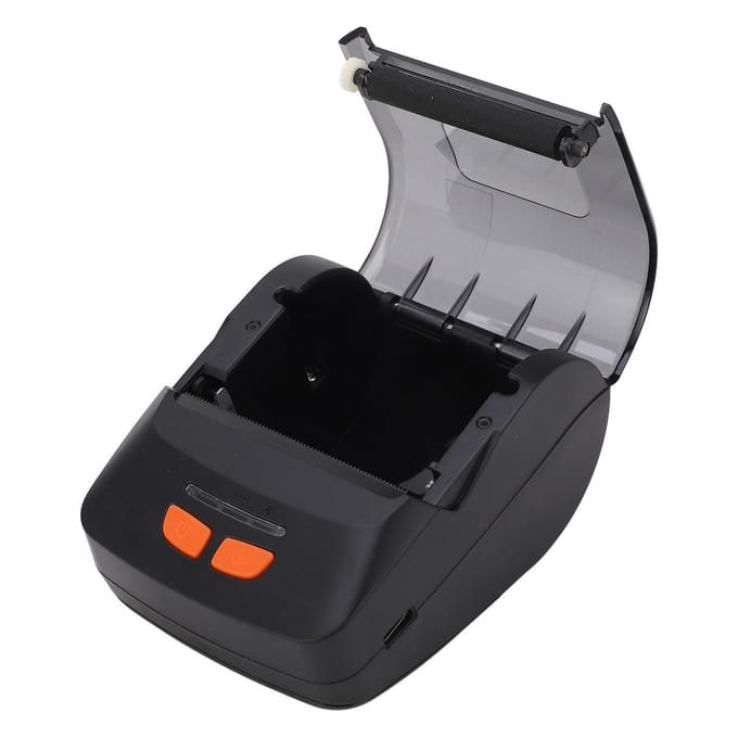 Imprimante thermique Bluetooth avec papier pour étiquettes, imprimante portable de codes-barres POS, impression noir et blanc black