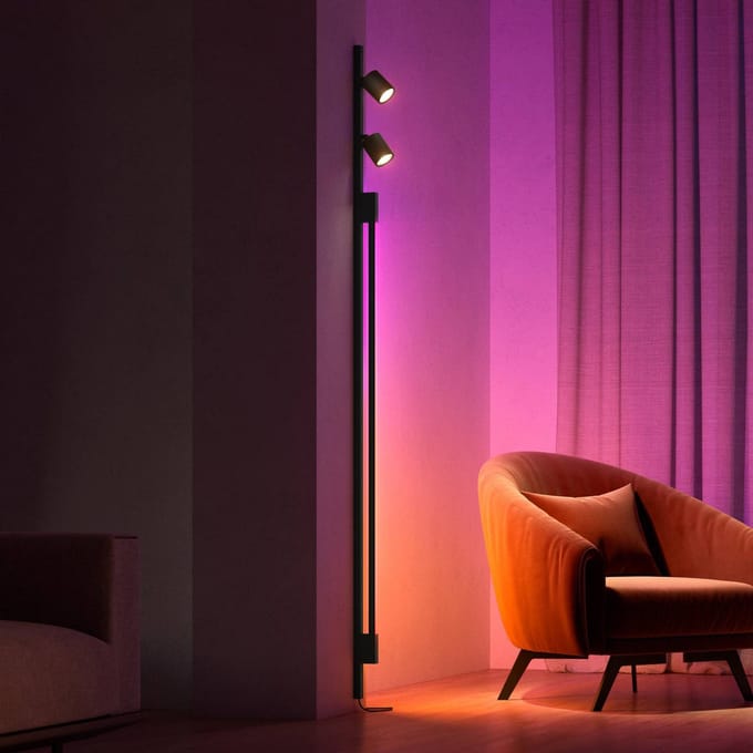 Philips Hue Perifo railverlichting muur - 2-spots - 1 gradient light tube - zwart - basisset