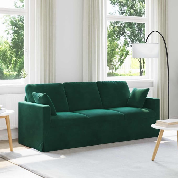 vidaXL - Bank - Donkergroen - 198 - x - 78 - x - 80 - cm - Fluweel