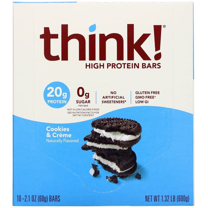 Pense!, Barre Hyperprotéinée, Cookies & Crème, 10 barres, 60 g (2,1 onces) chaque