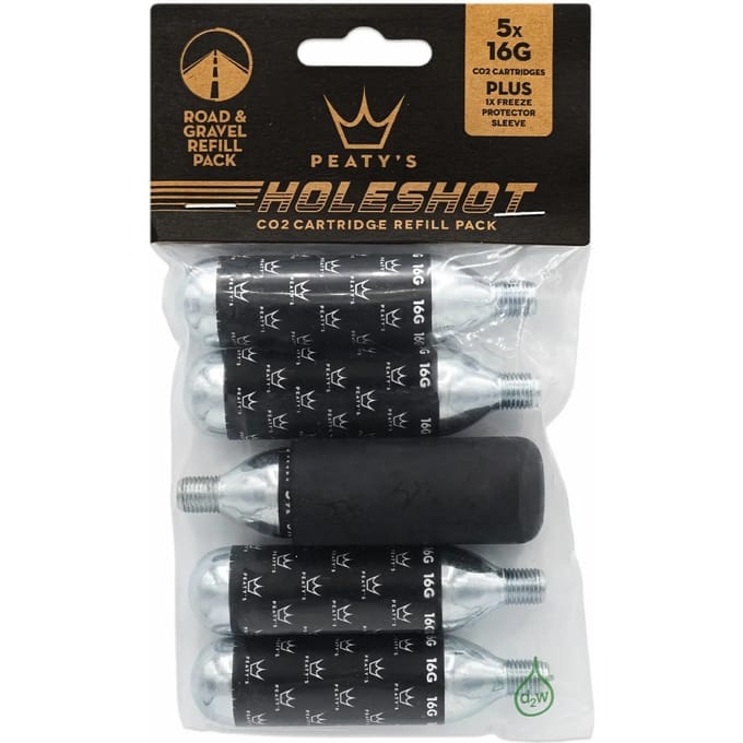 Peaty's Holeshot CO2 Cartridge Refill Pack - Road & Gravel (16g) - 5 stuks