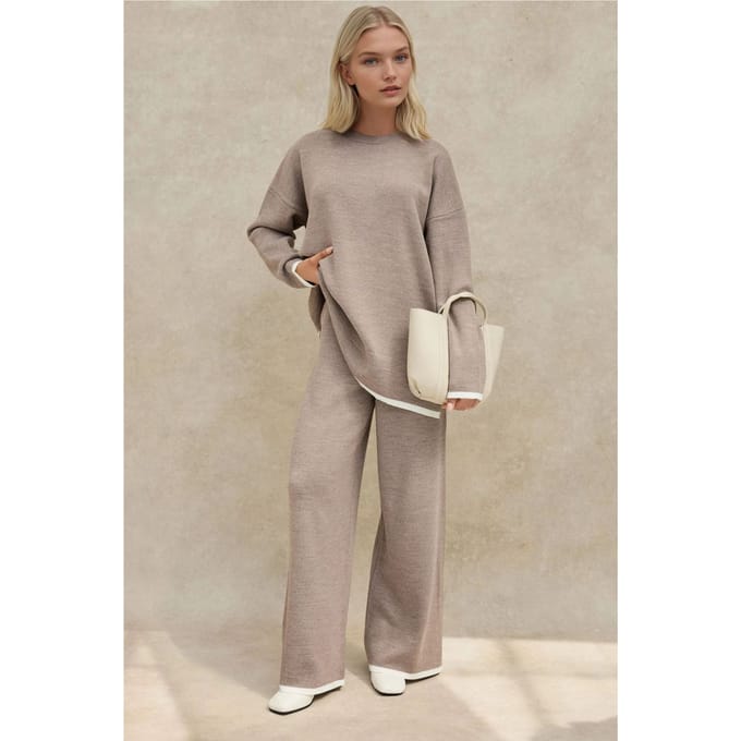 Trui & Wijde Pantalon Gebreide Co-ord Set