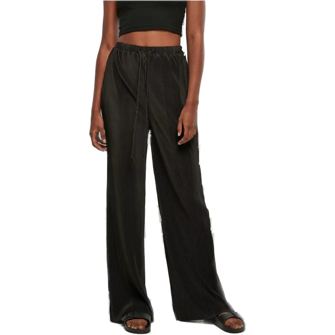 Urban Classics - Plisse Wijde broek - M - Zwart