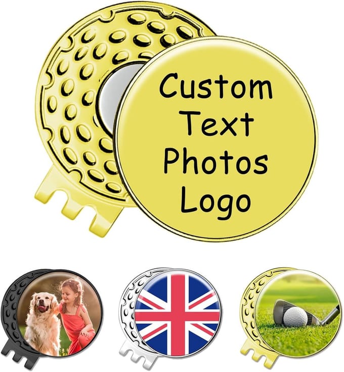 Gepersonaliseerde Golfbal Markers met Hoed Clip en Sterke Magneet