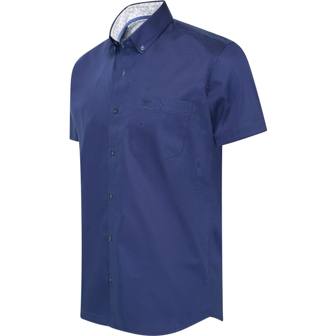 Cappuccino Italia - Heren Overhemden Toscana Stretch - Blauw - Maat S